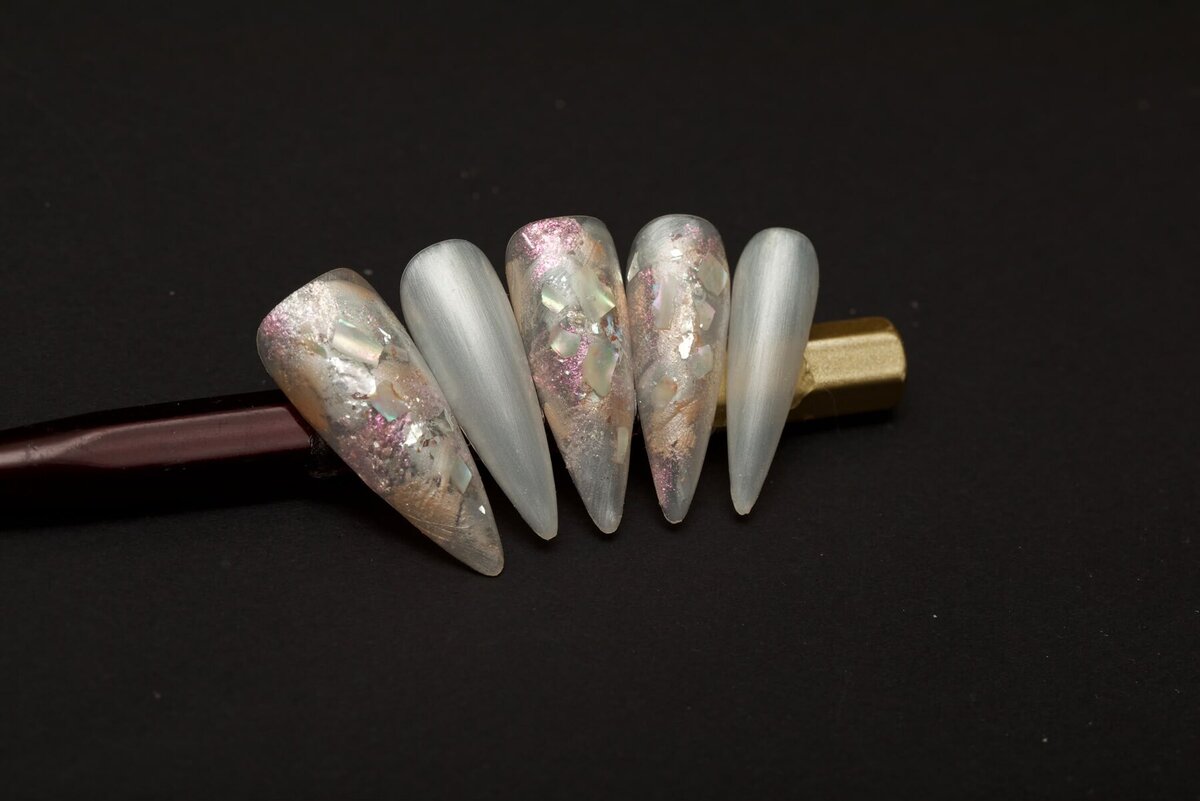 Abalone shell nail design at Cathy Nail House